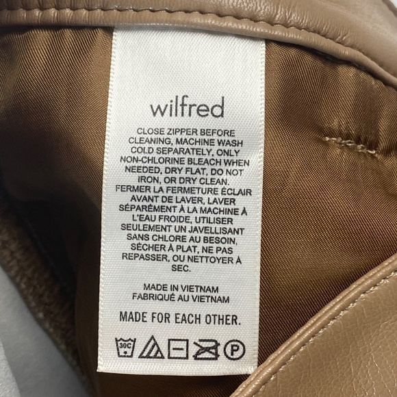 ARITZIA Wilfred The Melina Pant High-Waisted Vegan Leather Taupe Size 0 - Picture 5 of 7